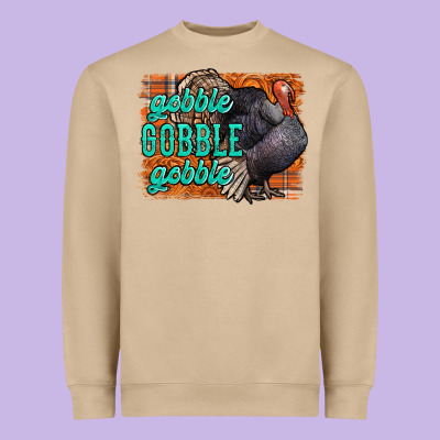 Thanksgiving Turkey Gobble Gobble Heavyweight Sweatshirt Designed By Nancycooperartshop