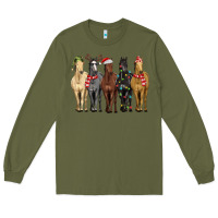 Army Green horses with christmas Long Sleeve Tee - MaliasSmallBusiness
