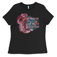 Black Walk By Faith Not By Sight Ladies Tee - JahusDesignShop