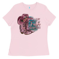 Bubblegum Pink Walk By Faith Not By Sight Ladies Tee - JahusDesignShop