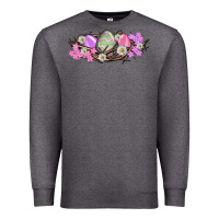 Charcoal Heather Easter eggs and crown of thorns Easter Day Premium Sweatshirt - HowdyJamesFarm
