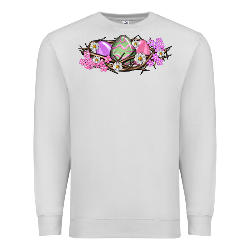Easter Eggs And Crown Of Thorns Easter Day Premium Sweatshirt by HowdyJamesFarm | Teevron