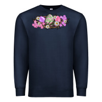 Navy Easter eggs and crown of thorns Easter Day Premium Sweatshirt - HowdyJamesFarm