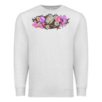 Oatmeal Heather Easter eggs and crown of thorns Easter Day Premium Sweatshirt - HowdyJamesFarm