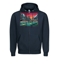 Navy Colorado Scenery Map Zipper Hoodie - Bettercallsaul