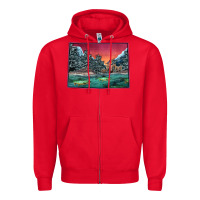 Red Colorado Scenery Map Zipper Hoodie - Bettercallsaul
