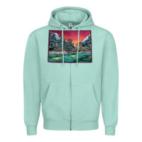 Seafoam Colorado Scenery Map Zipper Hoodie - Bettercallsaul