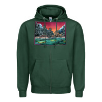 Sports Green Colorado Scenery Map Zipper Hoodie - Bettercallsaul