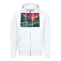 White Colorado Scenery Map Zipper Hoodie - Bettercallsaul