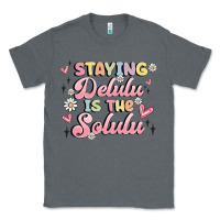 Charcoal Heather staying delulu is the solulu Classic Tee - MaliasSmallBusiness