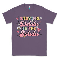 Lavender staying delulu is the solulu Classic Tee - MaliasSmallBusiness