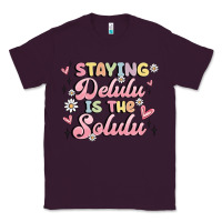 Plum staying delulu is the solulu Classic Tee - MaliasSmallBusiness