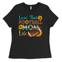 Black livin' that football mom life Ladies Tee - HRA Design Shop