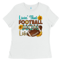 White livin' that football mom life Ladies Tee - HRA Design Shop