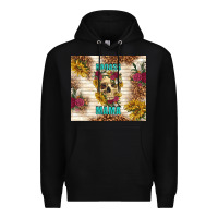 Black badass mama with flowers Premium Hoodie - TumblerDesignByShophia