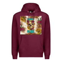 Burgundy badass mama with flowers Premium Hoodie - TumblerDesignByShophia