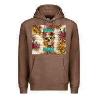 Chestnut badass mama with flowers Premium Hoodie - TumblerDesignByShophia