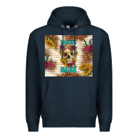 Navy badass mama with flowers Premium Hoodie - TumblerDesignByShophia