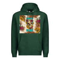 Sports Green badass mama with flowers Premium Hoodie - TumblerDesignByShophia
