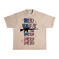 French Oak red white and pew pew pew Urban Heavy Tee - MaliasSmallBusiness