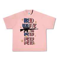 Salmon red white and pew pew pew Urban Heavy Tee - MaliasSmallBusiness