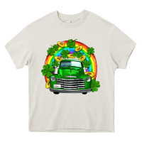 Cream st patricks shamrock gold rainbow truck Heavy Core Tee - FaDigitalArtStudio