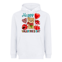 White happy valentines day Valentine's Day Heavyweight Hoodie - HowdyJamesFarm