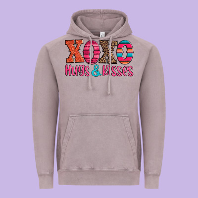 Xoxo Hugs And Kisses Vintage Hoodie Designed By Jasminsmagicworld