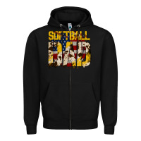 Black American Softball Dad Zipper Hoodie - Bettercallsaul