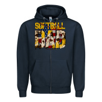 Navy American Softball Dad Zipper Hoodie - Bettercallsaul