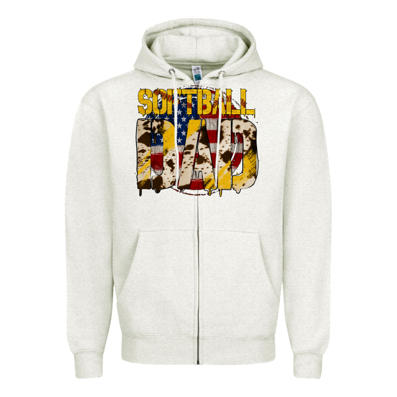 American Softball Dad Zipper Hoodie by Bettercallsaul | Teevron