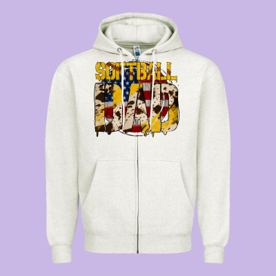 American Softball Dad Zipper Hoodie Designed By Bettercallsaul