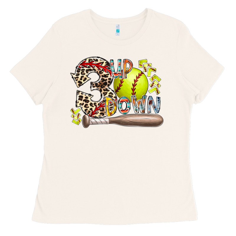 Three Up Down Softball Ladies Tee by RacoonDesign | Teevron