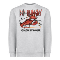 Heather Grey def hungry pour dome butter on me Heavyweight Sweatshirt - MaliasSmallBusiness