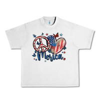 Lunar Rock peace love 'merica Urban Heavy Tee - MaliasSmallBusiness