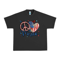 Pigment Black peace love 'merica Urban Heavy Tee - MaliasSmallBusiness