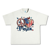 Pistachio peace love 'merica Urban Heavy Tee - MaliasSmallBusiness