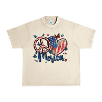 Sandshell peace love 'merica Urban Heavy Tee - MaliasSmallBusiness
