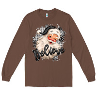 Chestnut believe buffalo plaid white christmas santa claus Long Sleeve Tee - MaliasSmallBusiness