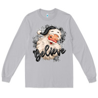 Moon Dust believe buffalo plaid white christmas santa claus Long Sleeve Tee - MaliasSmallBusiness