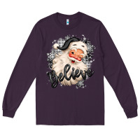 Plum believe buffalo plaid white christmas santa claus Long Sleeve Tee - MaliasSmallBusiness