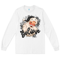 White believe buffalo plaid white christmas santa claus Long Sleeve Tee - MaliasSmallBusiness