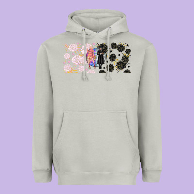 Gothic Girl And Colorful Girl Best Friends With Heavyweight Hoodie Designed By Tumblerdesignbyshophia