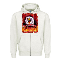 Oatmeal Heather Eagle Fang Karate Zipper Hoodie - Bettercallsaul