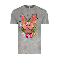 Cloud Rock bunny with floral Vintage Tee - MaliasSmallBusiness