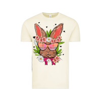 Vintage Arctic bunny with floral Vintage Tee - MaliasSmallBusiness