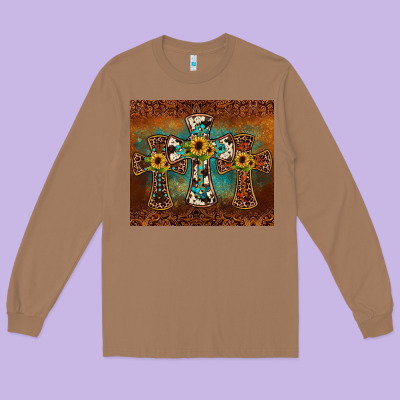 Cross Tumbler Long Sleeve Tee Designed By Jahusdesignshop