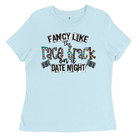 Baby Blue fancy like the race track on a date night Ladies Tee - CowhideDigitalArt