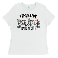 White fancy like the race track on a date night Ladies Tee - CowhideDigitalArt