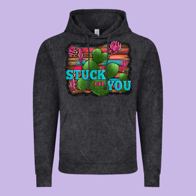 Stuck On You Heart Cactus Serape Leopard Background Vintage Hoodie Designed By Jasminsmagicworld